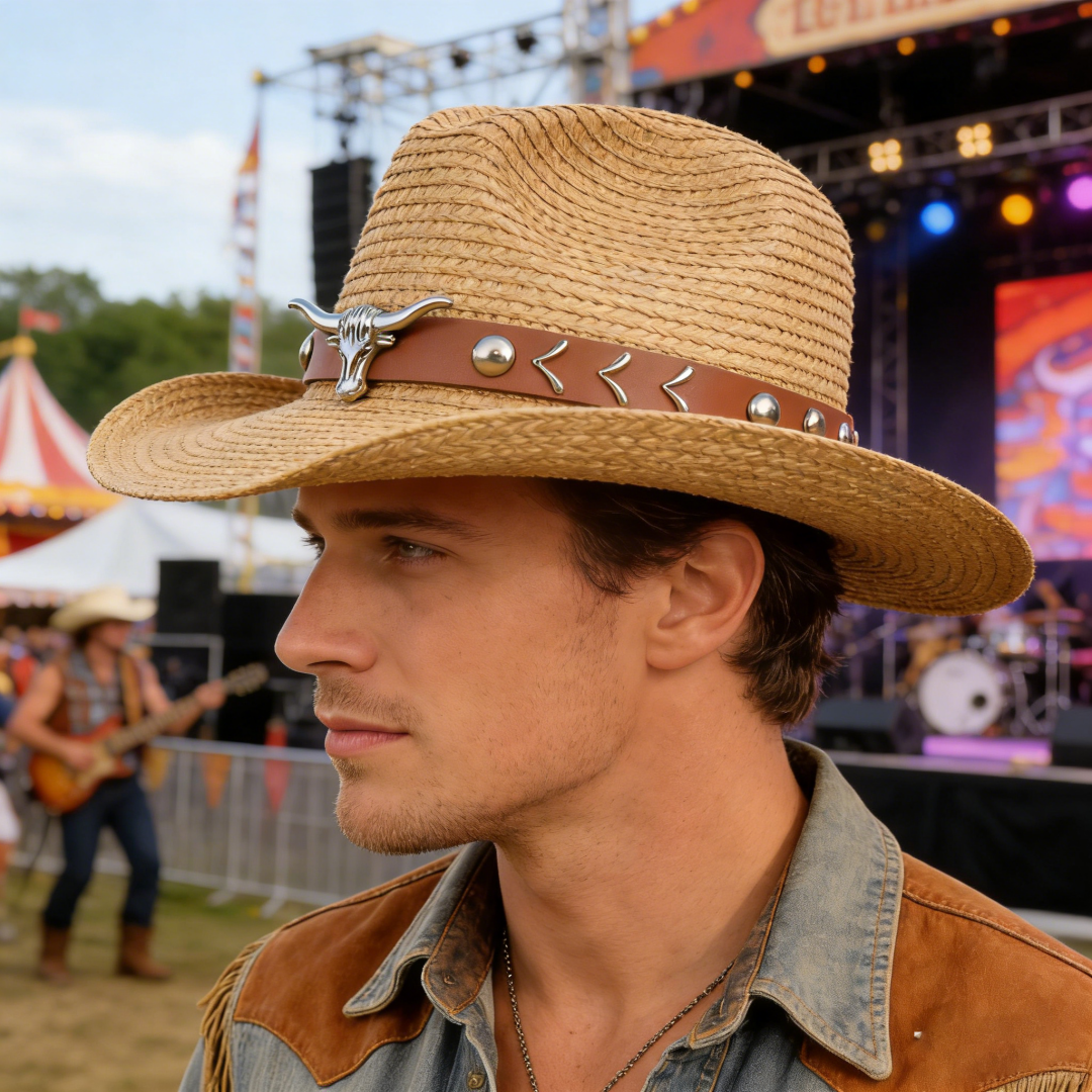 Vintage Straw Western Cowboy H - Cowboy Hat Straw のレビューと価格