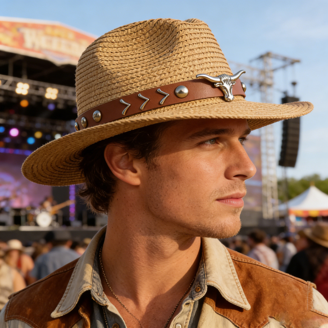 Vintage Straw Western Cowboy H - Cowboy Hat Straw のレビューと価格