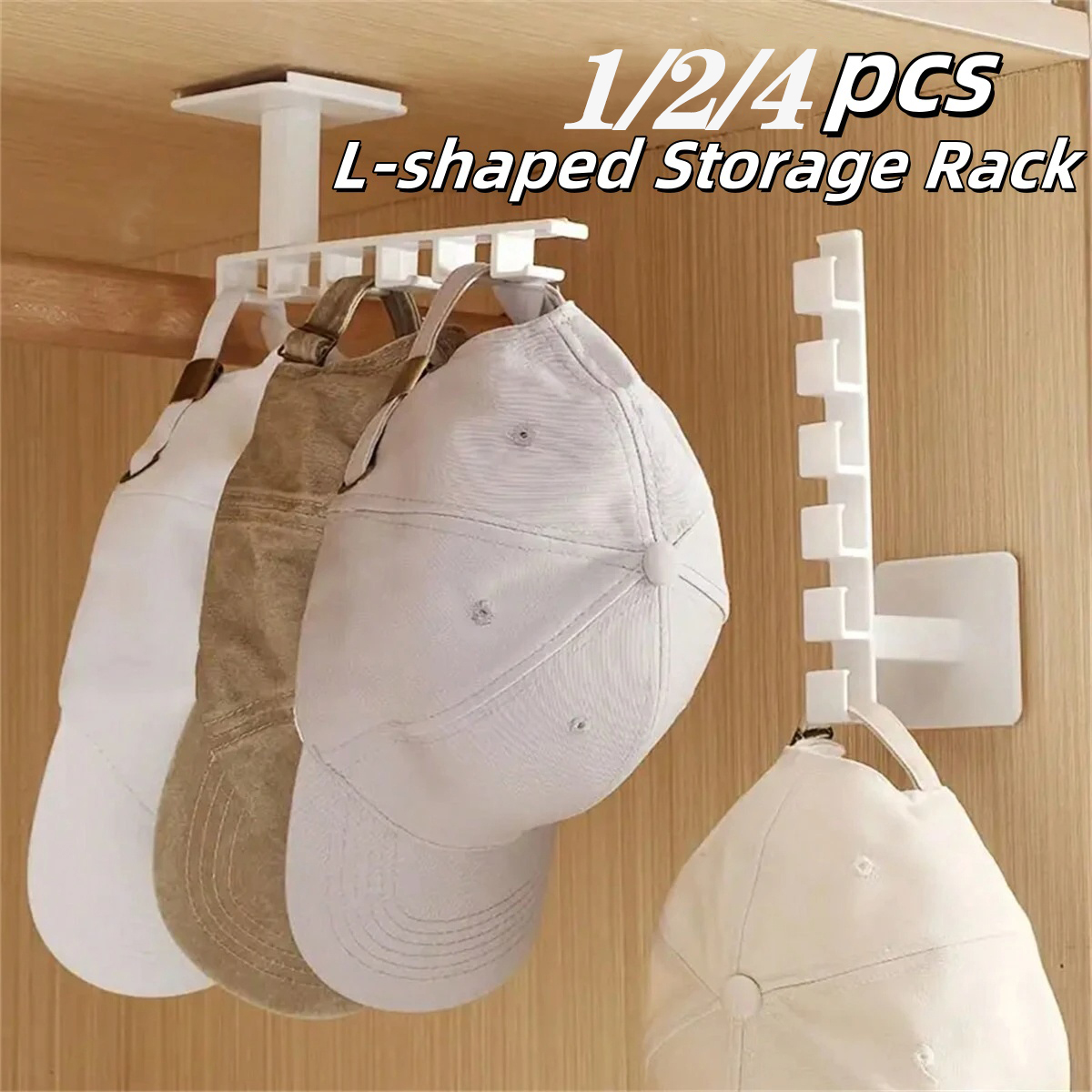 1/2/4Pcs Punch Free Hat Hanger - Baseball Cap Structured のレビューと価格