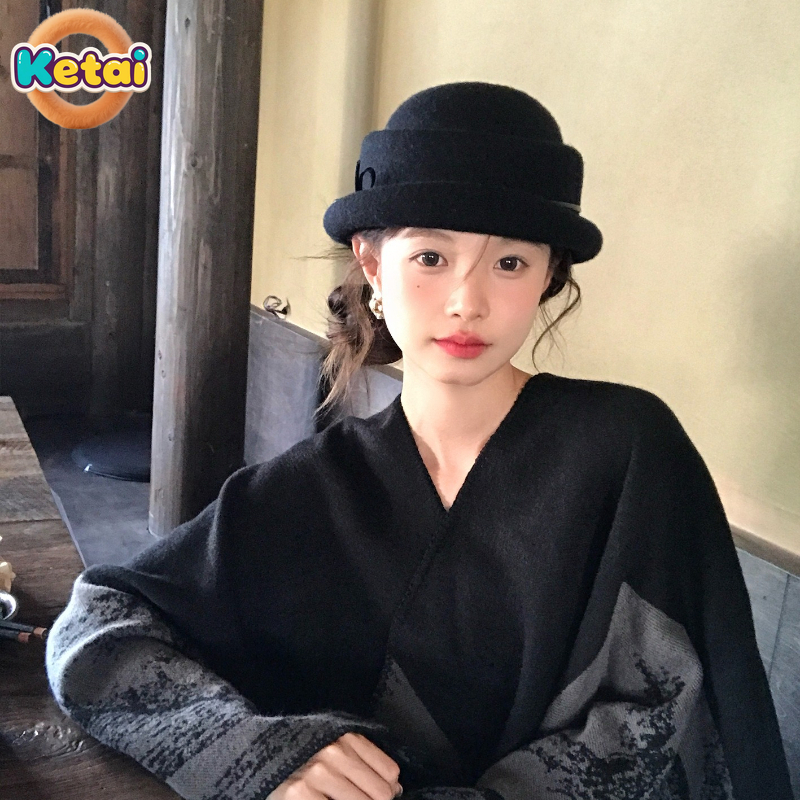 Black Wool Top Hat Beret Women - Beret French Wool のレビューと価格