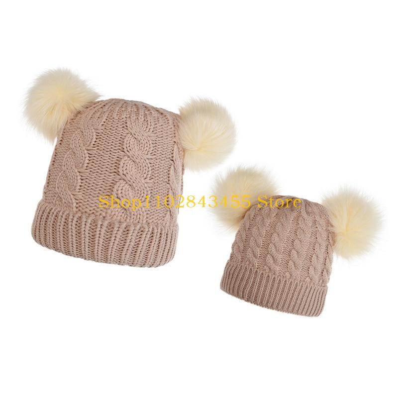 49MC 2Pcs Parent-Child Winter  - Beanie Cuffed Knit のレビューと価格