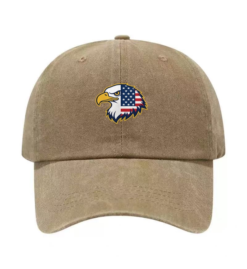 USA Bald Eagle Printed Washed  - Golf Cap Dad のレビューと価格