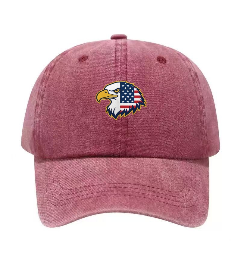 USA Bald Eagle Printed Washed  - Golf Cap Dad のレビューと価格