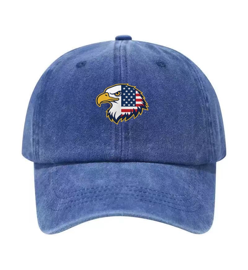 USA Bald Eagle Printed Washed  - Golf Cap Dad のレビューと価格
