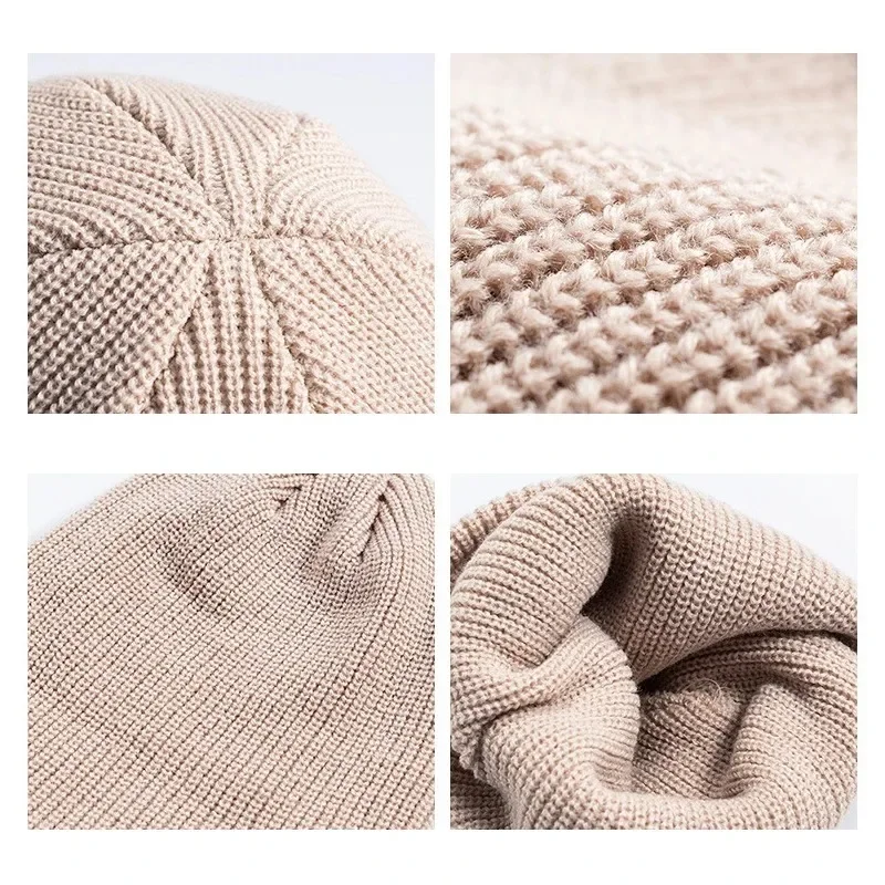 Winter Knitted Hat Warm Outdoo - Beanie Cuffed Knit のレビューと価格