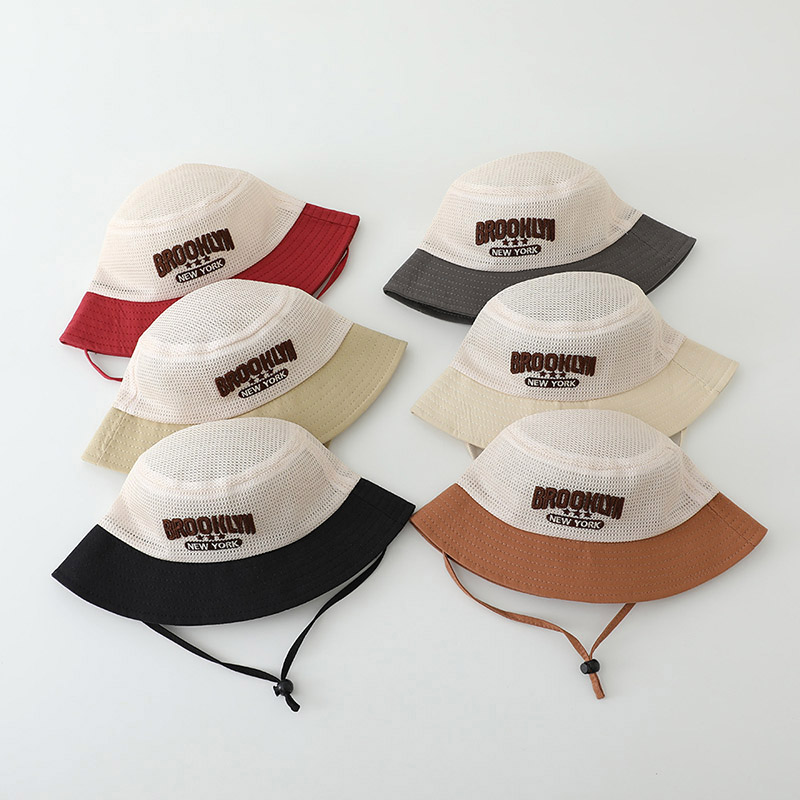 Letter Embroidered Baby Sun Ha - Bucket Hat Cotton のレビューと価格