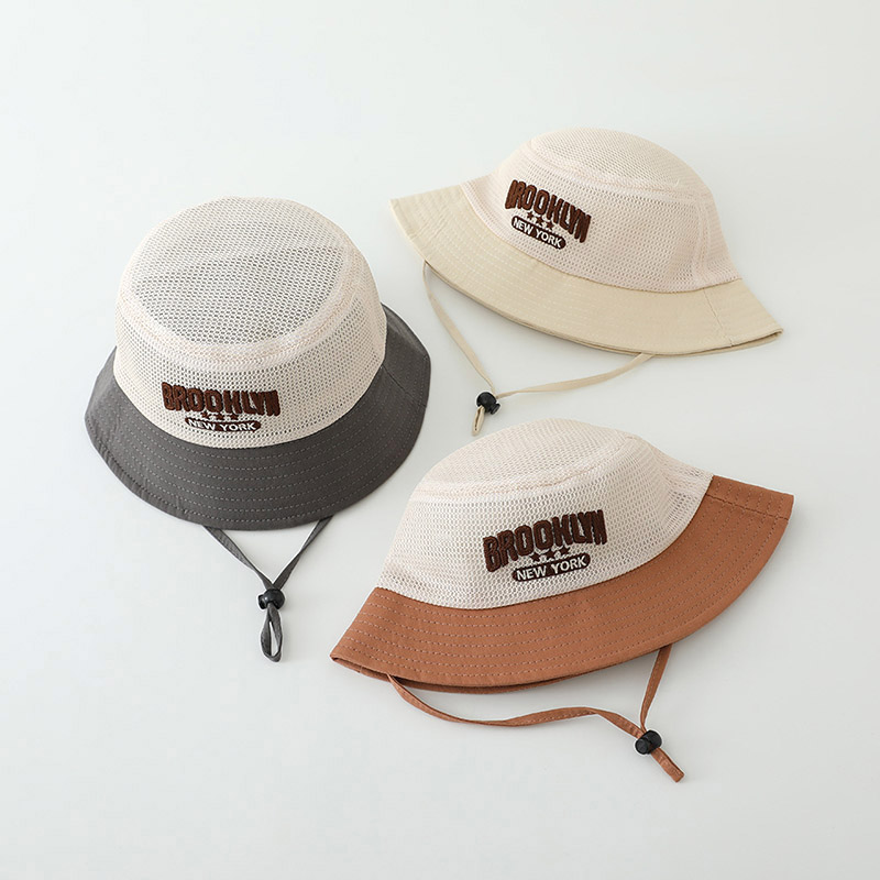 Letter Embroidered Baby Sun Ha - Bucket Hat Cotton のレビューと価格