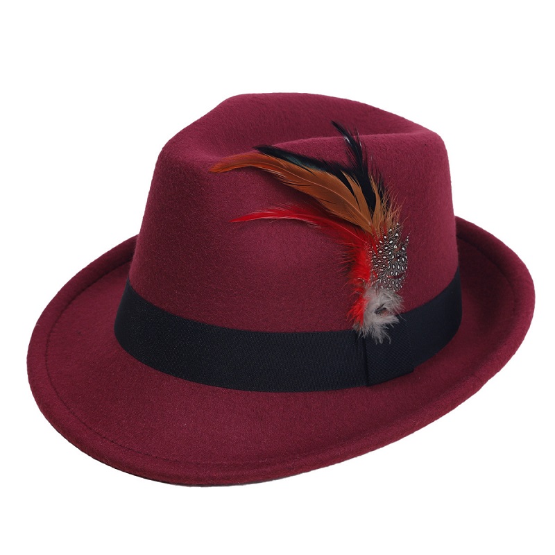 Hot-Selling Feather Top Hat Br - Fedora Hat Wool のレビューと価格